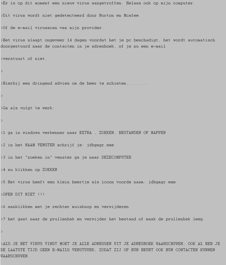 Voorbeeld Hoax 2019